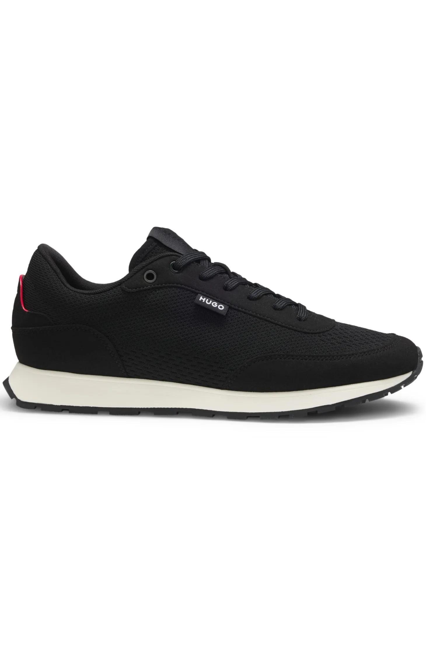 Sneakers mit Strick-Obermaterial und Logo-Fähnchen