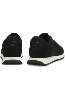 Sneakers mit Strick-Obermaterial und Logo-Fähnchen