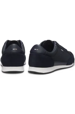 Sneakers mit Veloursleder-Besatz und gerippter Sohle