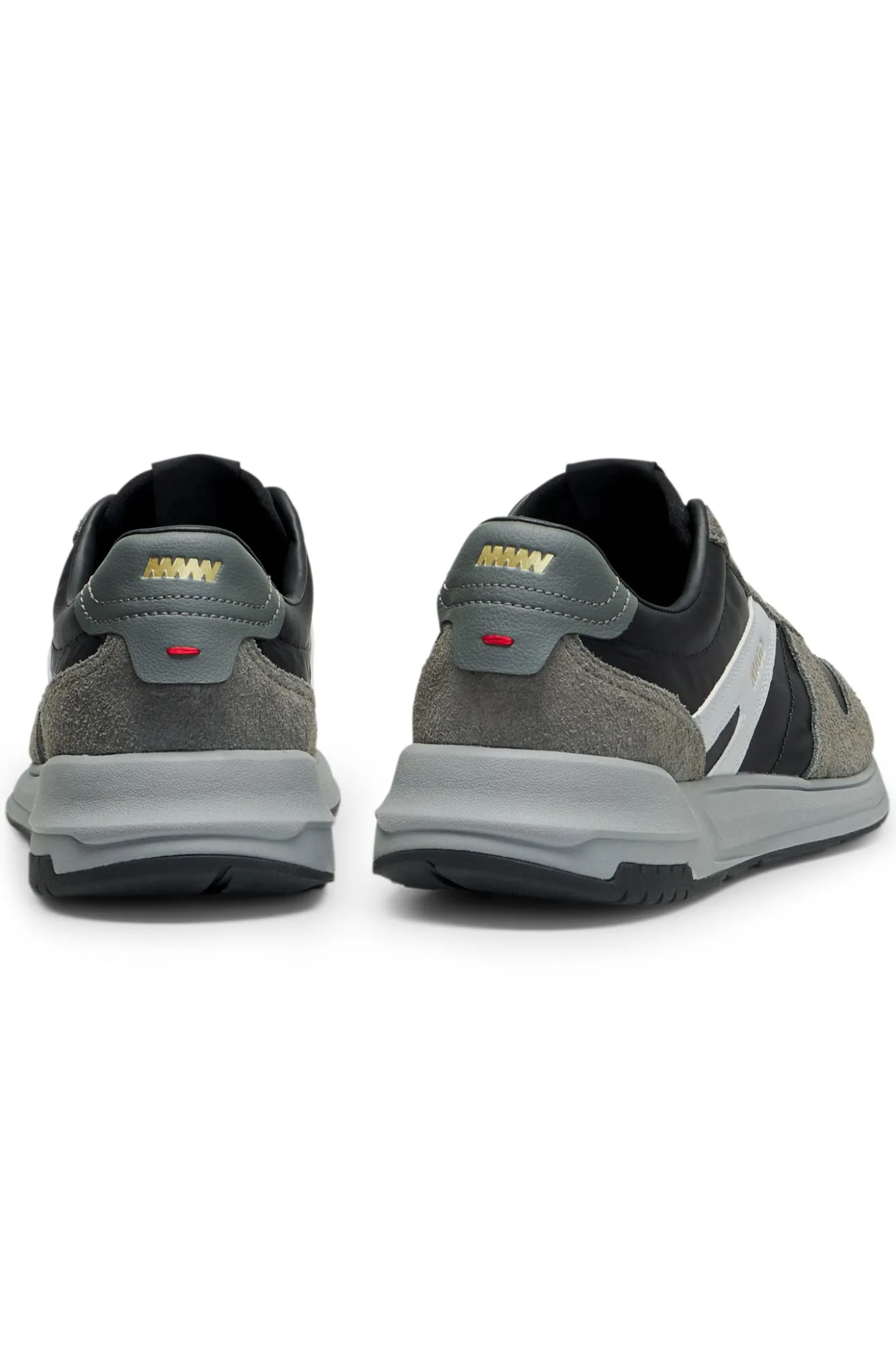 Sneakers mit Veloursleder-Besatz und Logo-Details