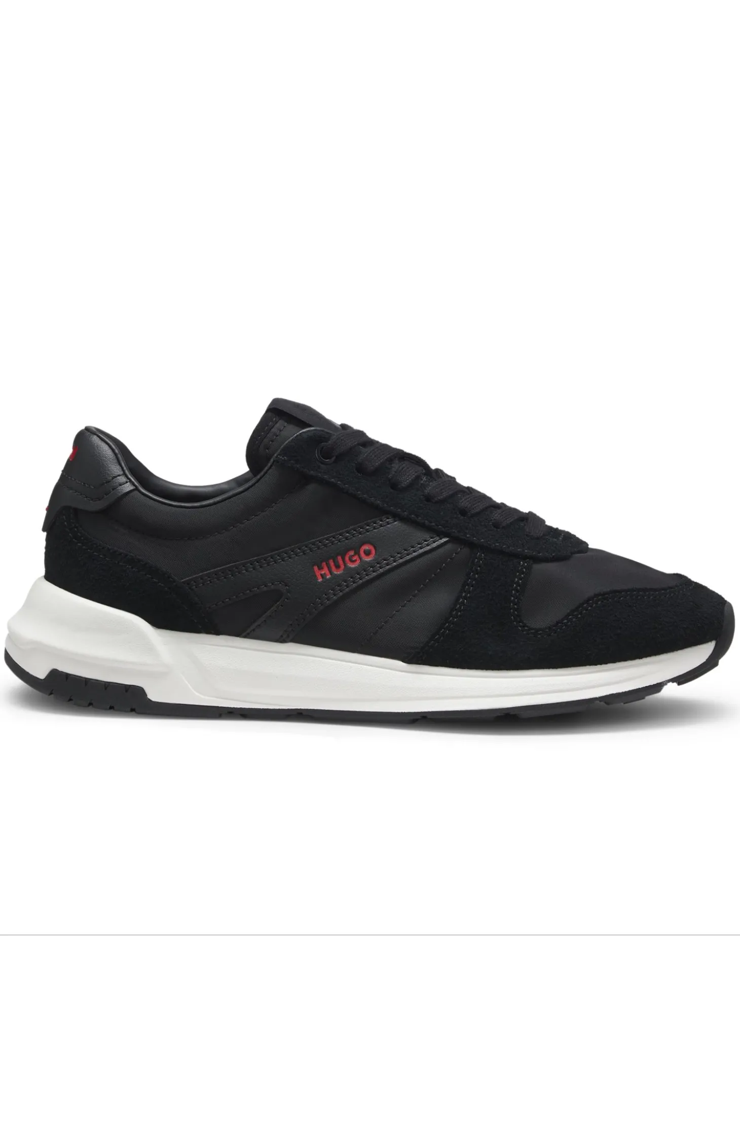 Sneakers mit Veloursleder-Besatz und Logo-Details