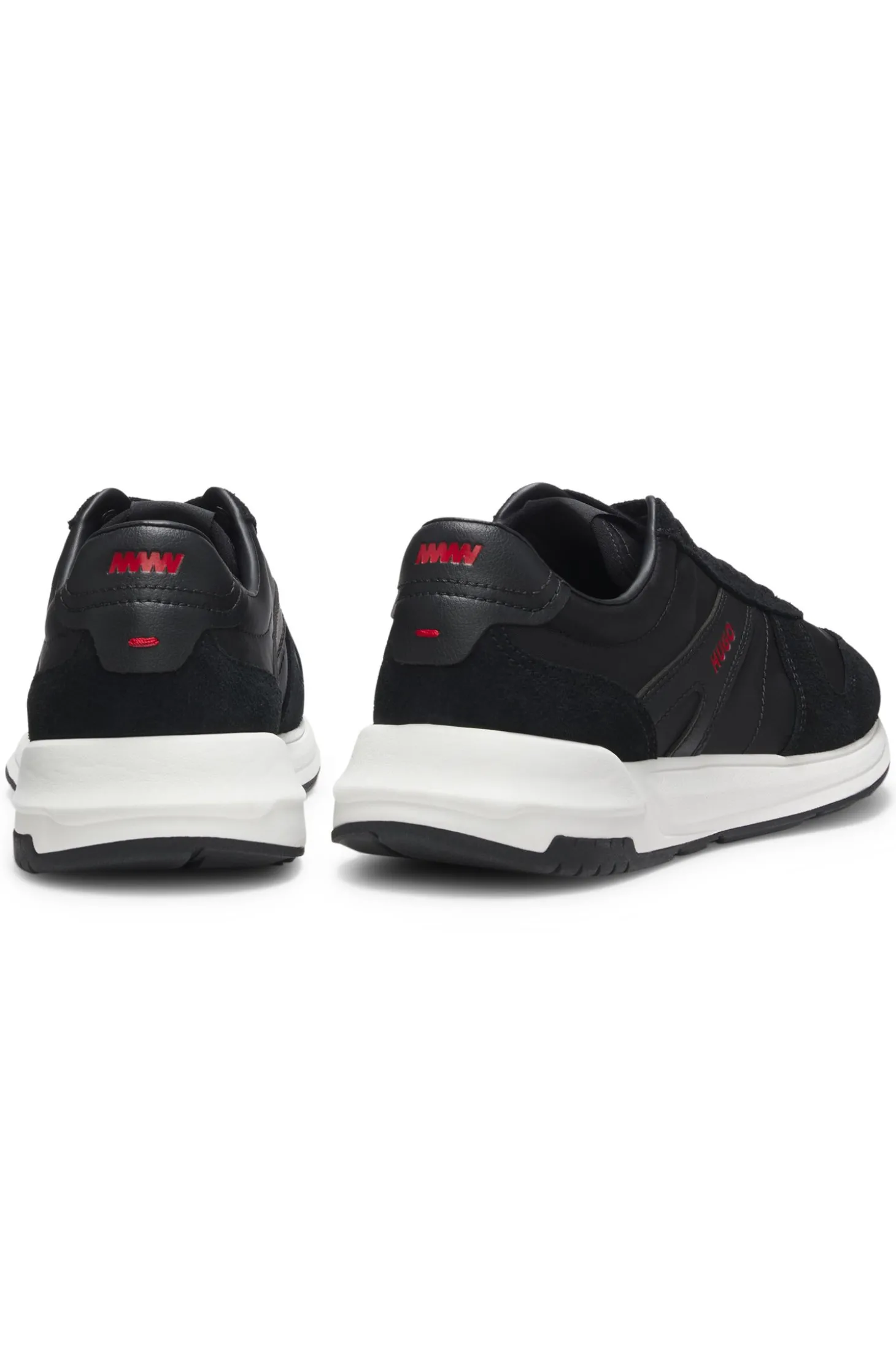 Sneakers mit Veloursleder-Besatz und Logo-Details