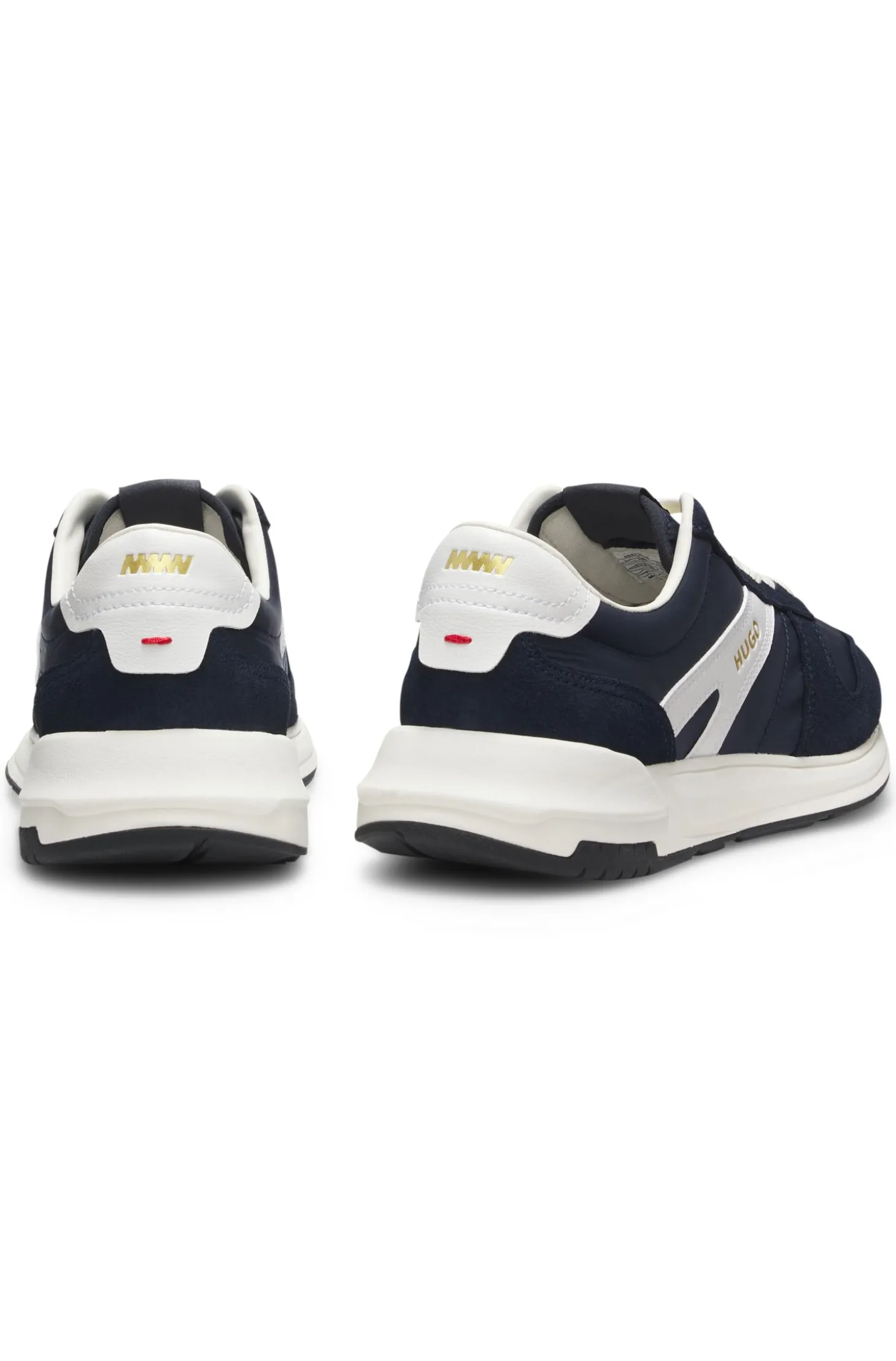 Sneakers mit Veloursleder-Besatz und Logo-Details