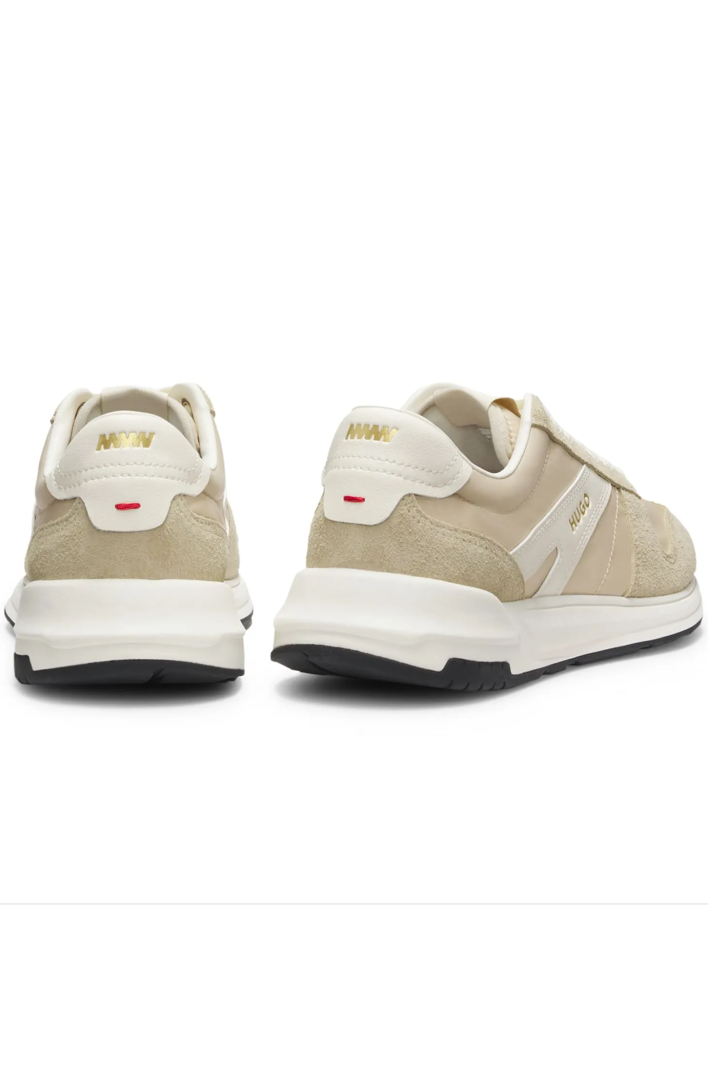 Sneakers mit Veloursleder-Besatz und Logo-Details