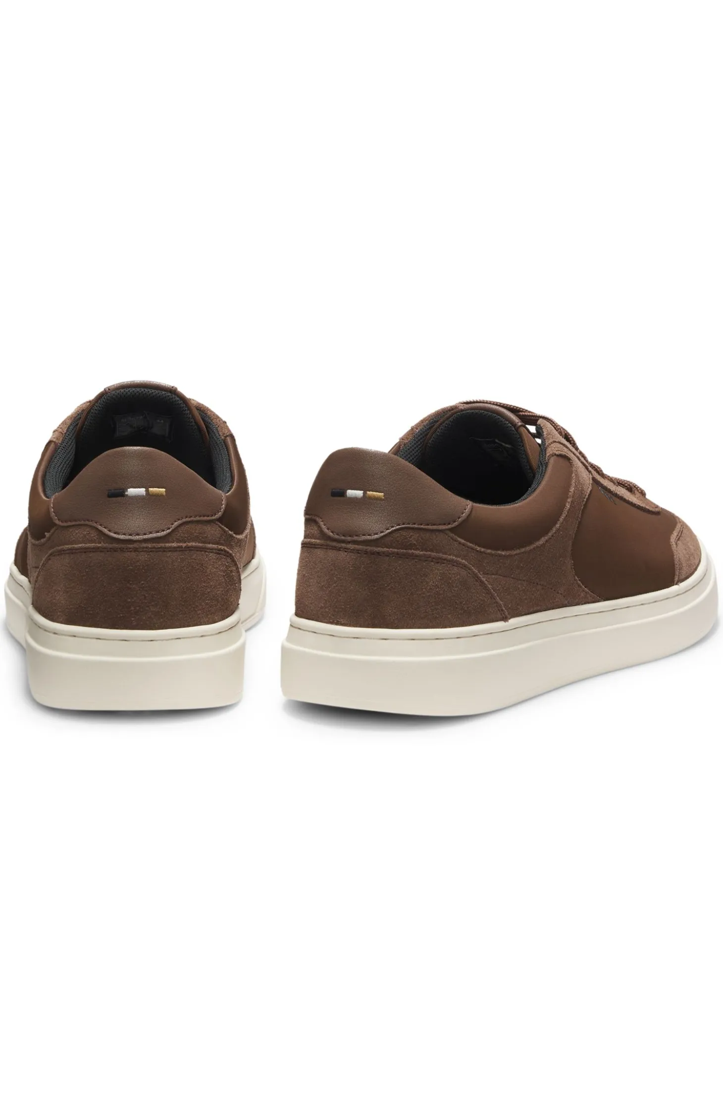 Sneakers mit Veloursleder-Details und Schnürung
