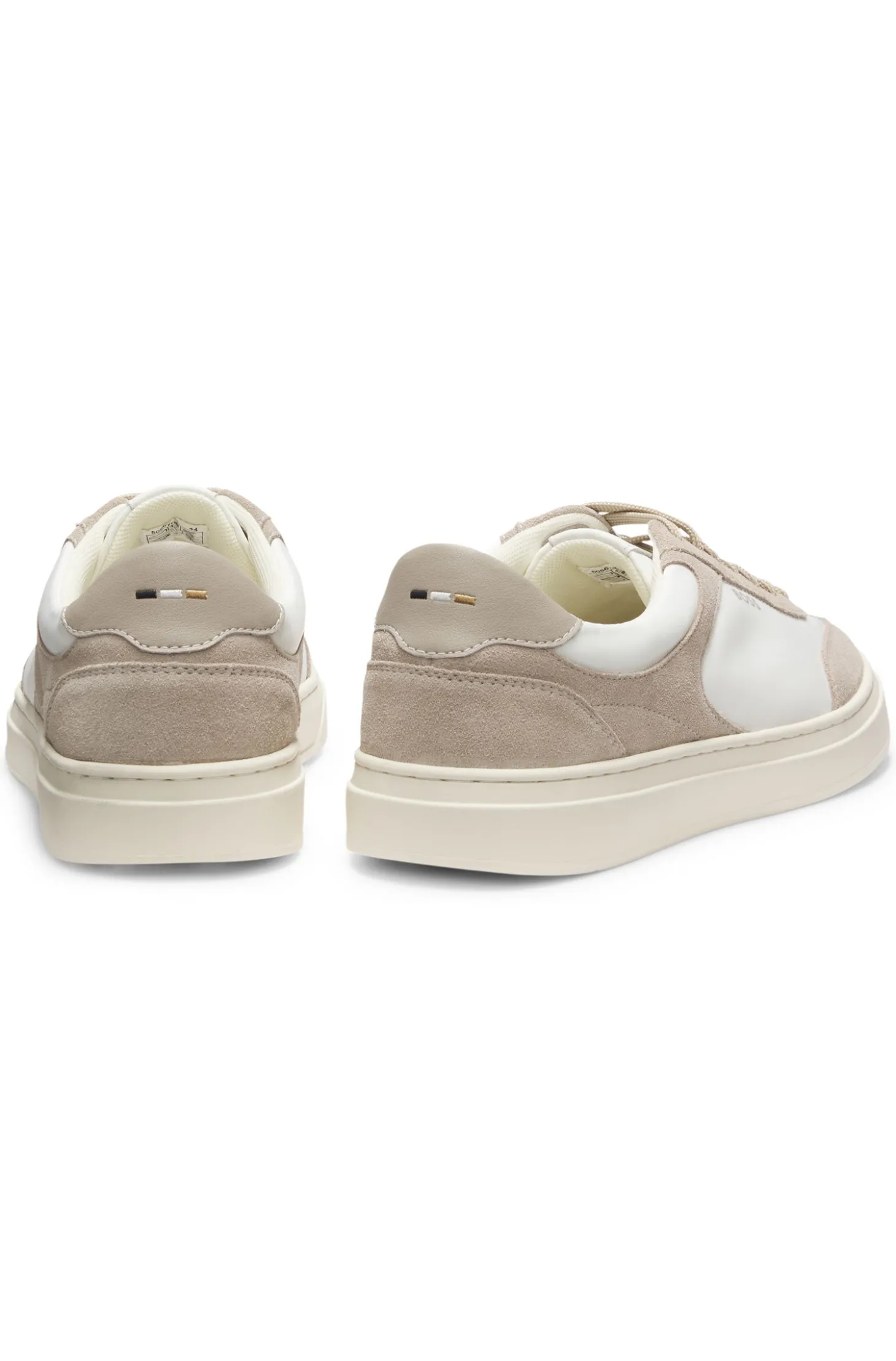 Sneakers mit Veloursleder-Details und Schnürung