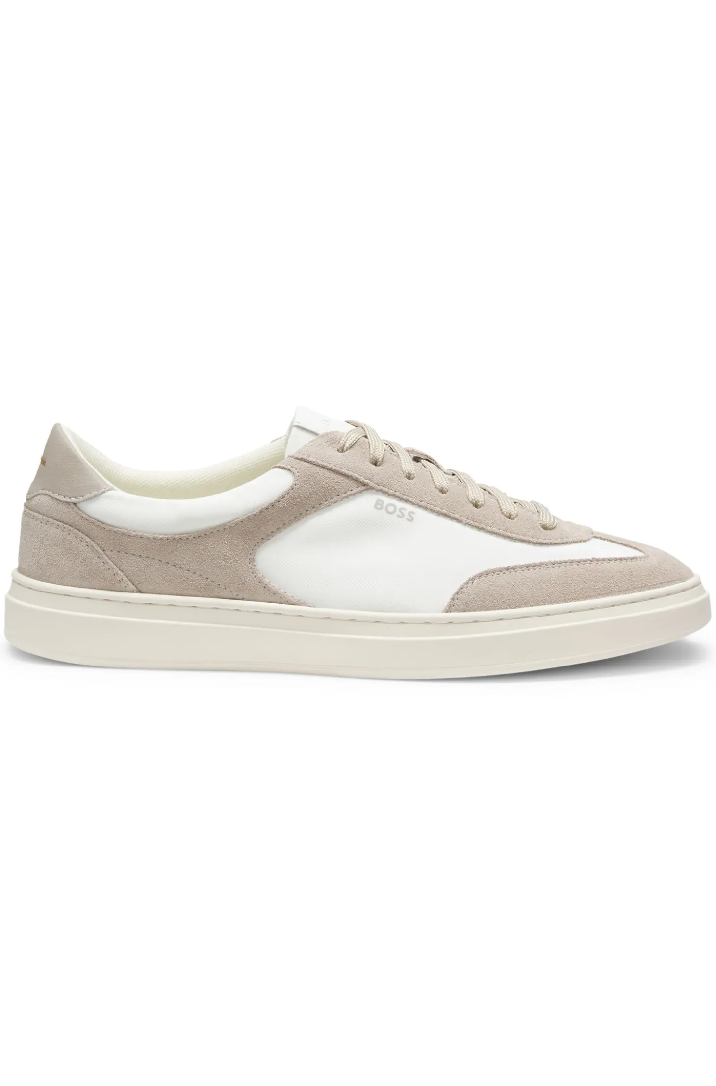 Sneakers mit Veloursleder-Details und Schnürung