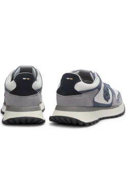 Sneakers mit Veloursleder-Details und Double-B-Monogramm