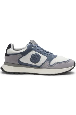 Sneakers mit Veloursleder-Details und Double-B-Monogramm