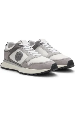 Sneakers mit Veloursleder-Details und Double-B-Monogramm