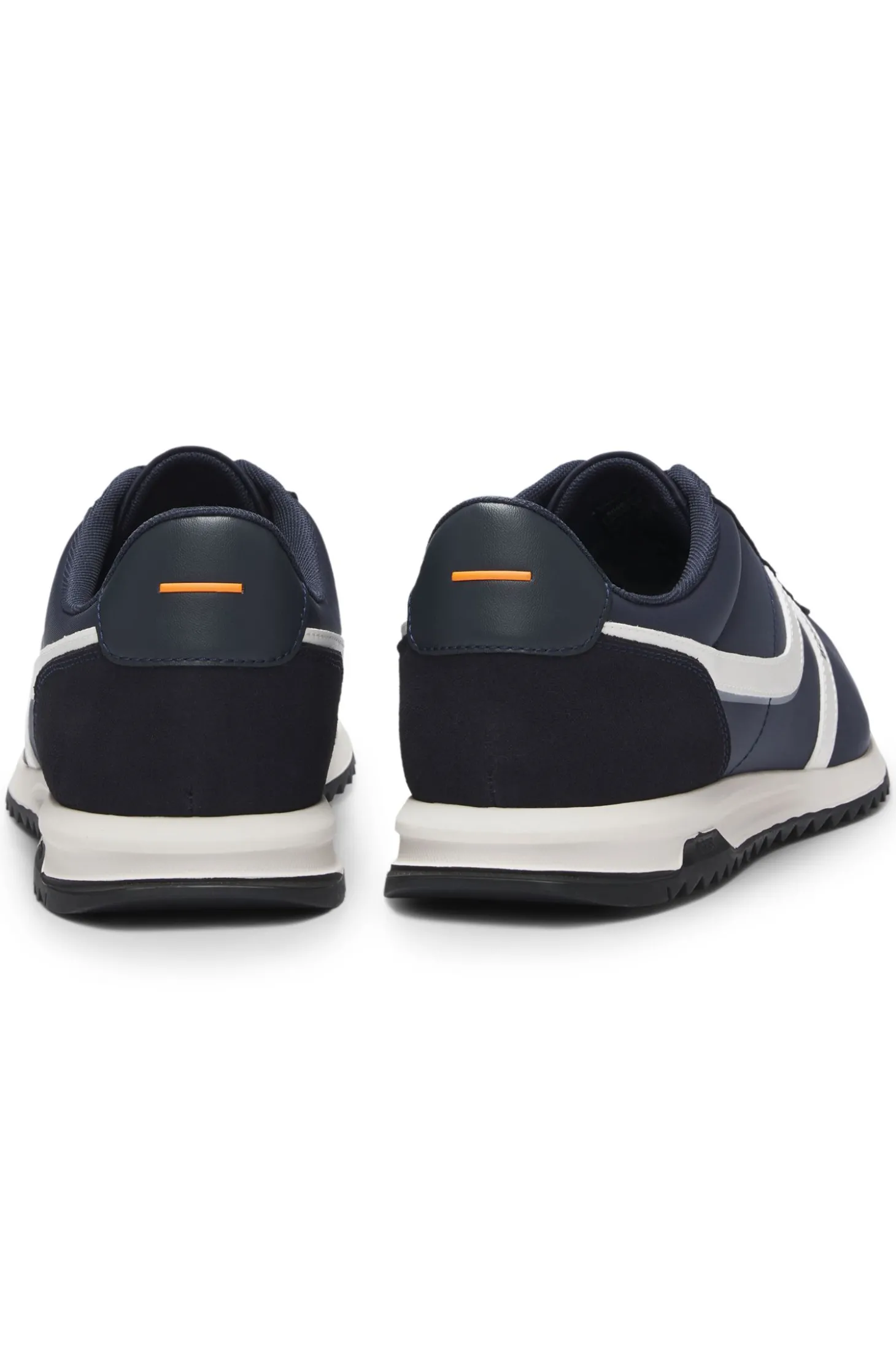 Sneakers mit Veloursleder-Imitat-Details und Logo
