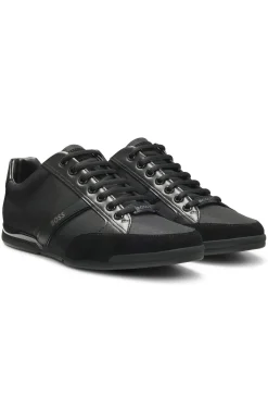 Sneakers mit Veloursleder und Kunstleder