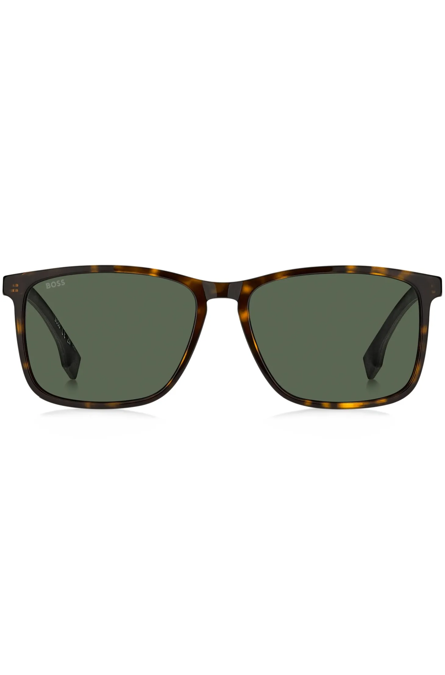 Sonnenbrille aus Acetat mit Havanna-Muster und Gummibügeln