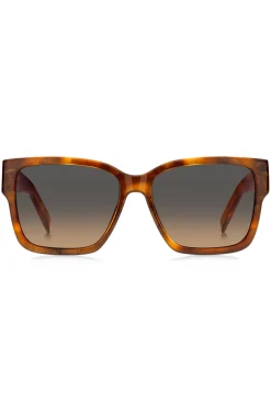 Sonnenbrille aus Acetat mit Havanna-Muster und Double-B-Monogramm
