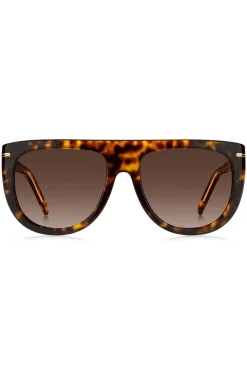 Sonnenbrille aus Acetat mit Havanna-Muster und goldfarbenen Metalldetails