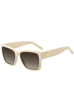 Sonnenbrille aus beigem Acetat mit Double-B-Monogramm