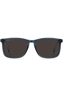 Sonnenbrille aus blauem Acetat mit Gummibügeln