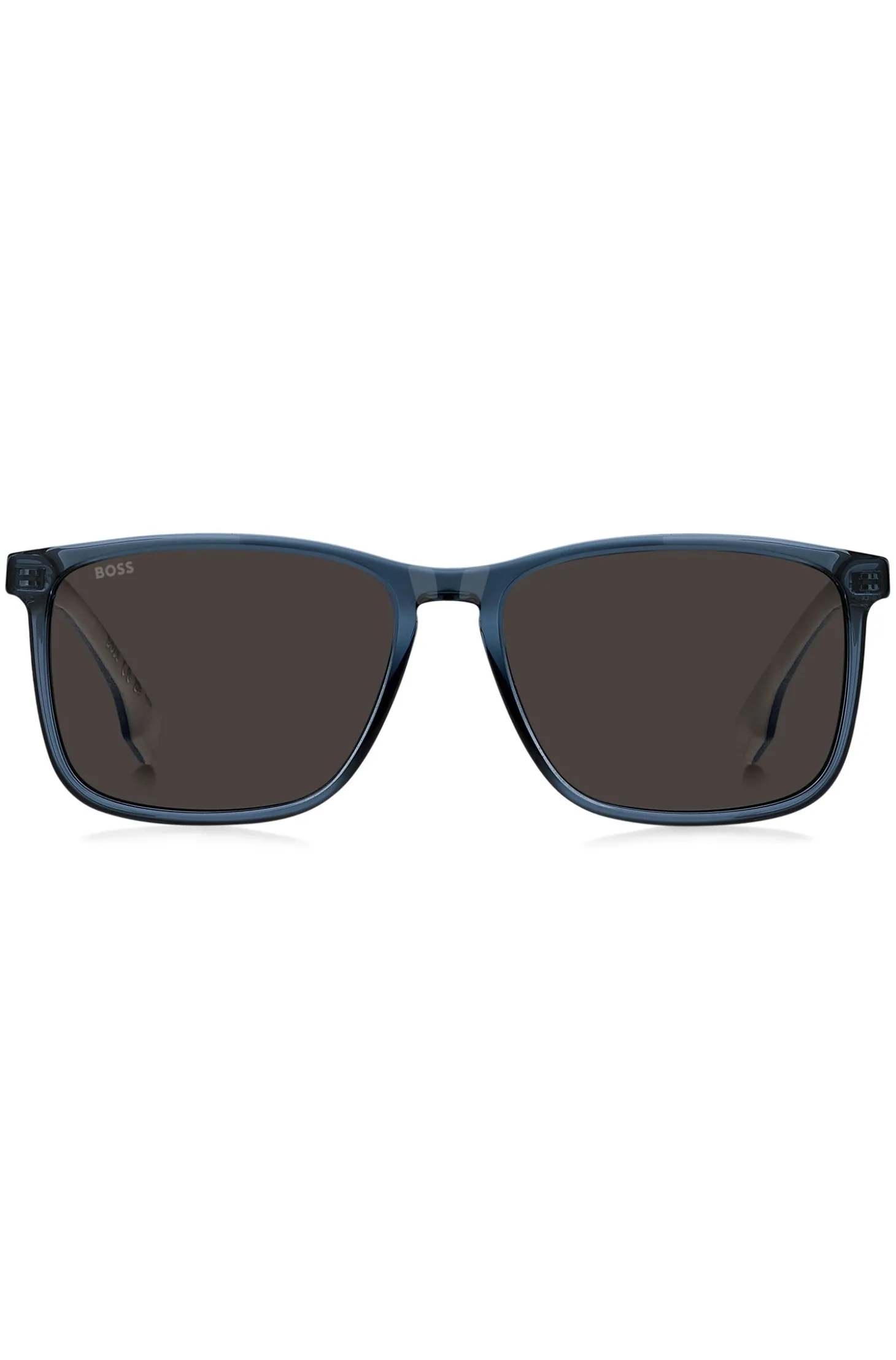 Sonnenbrille aus blauem Acetat mit Gummibügeln