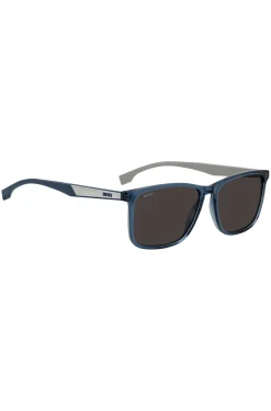 Sonnenbrille aus blauem Acetat mit Gummibügeln