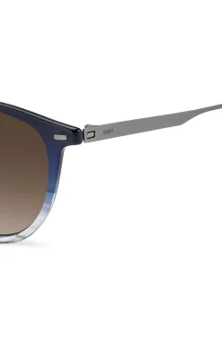 Sonnenbrille aus blauem Acetat mit Farbverlauf