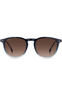 Sonnenbrille aus blauem Acetat mit Farbverlauf