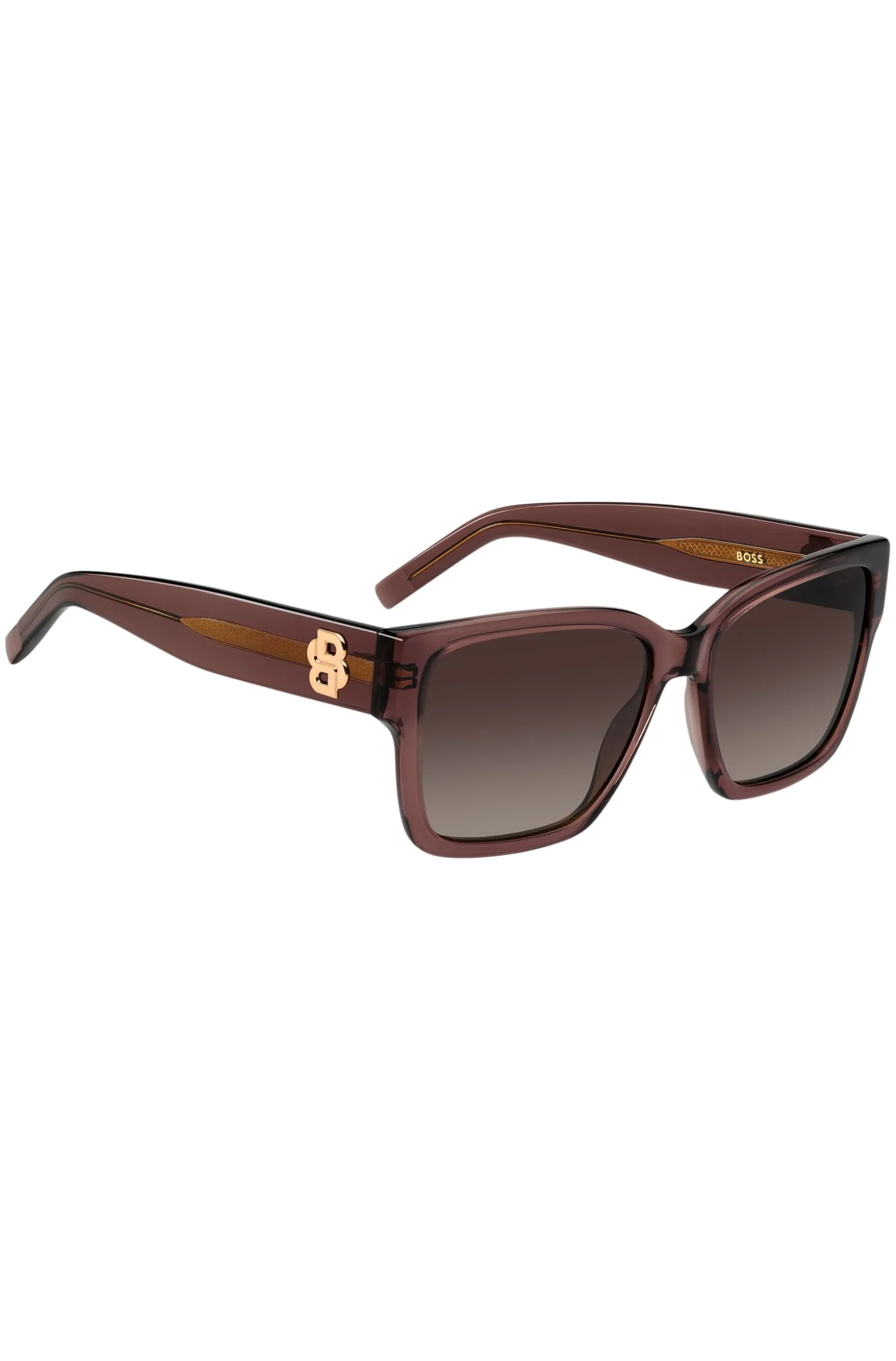 Sonnenbrille aus braunem Acetat mit Double-B-Monogramm