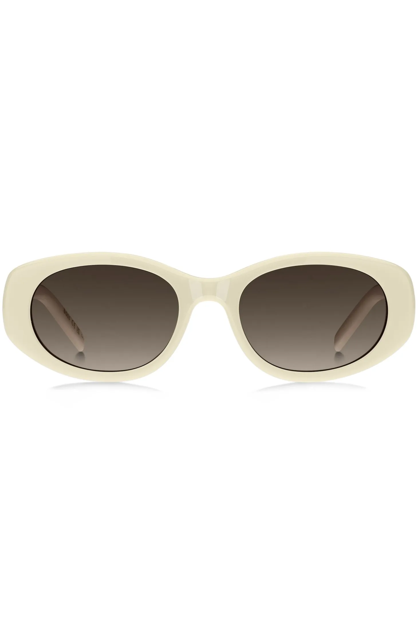 Sonnenbrille aus cremefarbenem Acetat mit Double-B-Monogramm