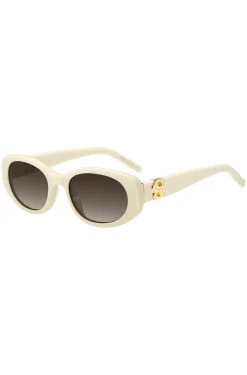 Sonnenbrille aus cremefarbenem Acetat mit Double-B-Monogramm