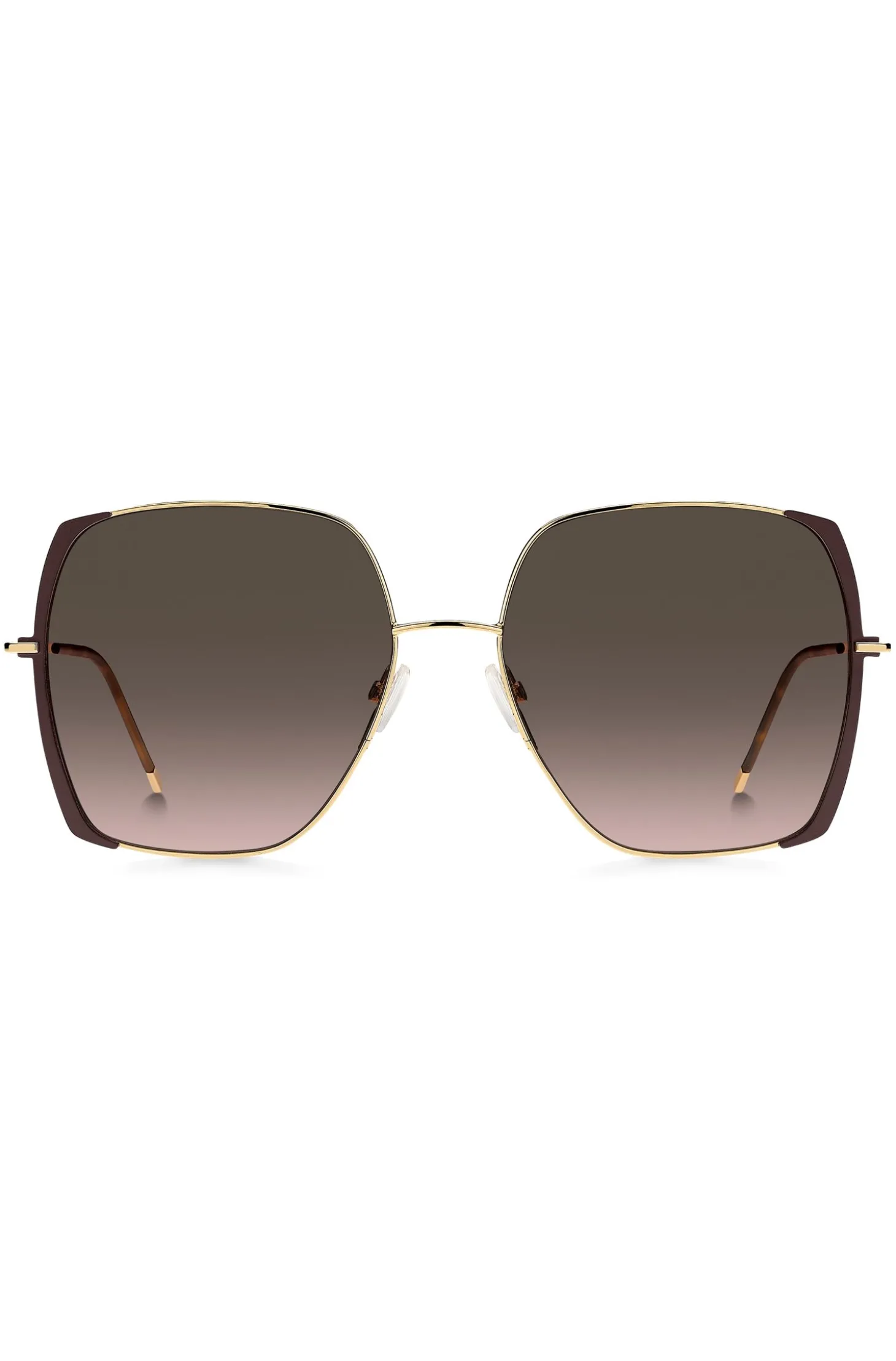 Sonnenbrille aus Edelstahl in Braun- und Goldtönen