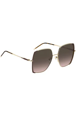 Sonnenbrille aus Edelstahl in Braun- und Goldtönen