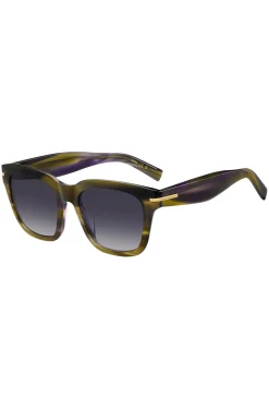 Sonnenbrille aus gemustertem Acetat mit goldfarbenen Details
