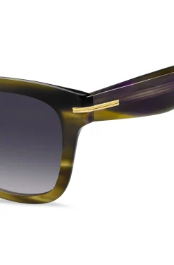 Sonnenbrille aus gemustertem Acetat mit goldfarbenen Details