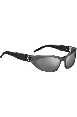 Sonnenbrille aus grauem Acetat mit 3D-Monogrammen