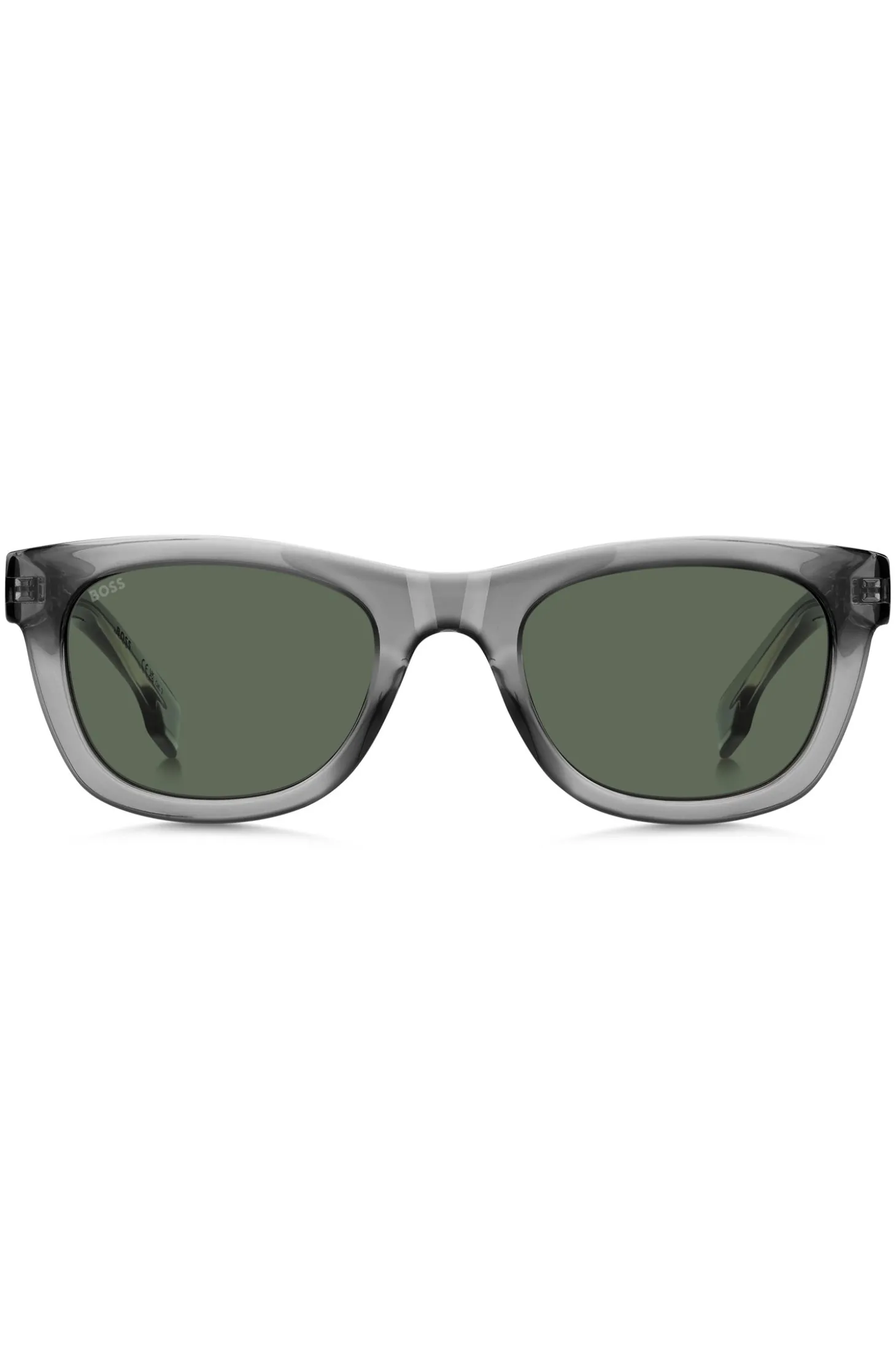 Sonnenbrille aus grauem Acetat mit 3D-Logo