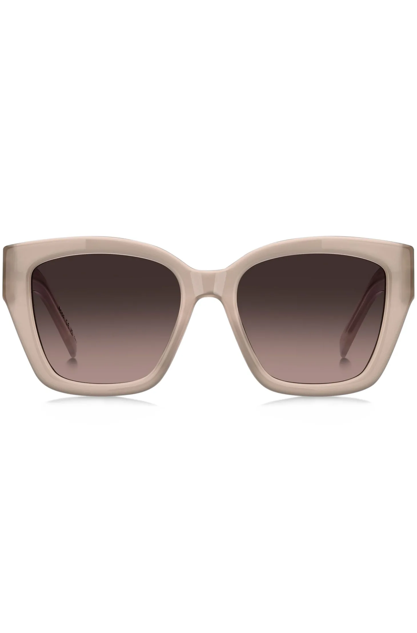 Sonnenbrille aus nudefarbenem Acetat mit Double-B-Monogramm