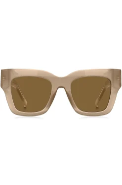 Sonnenbrille aus opalfarbenem Bio-Acetat mit charakteristischen Metalldetails