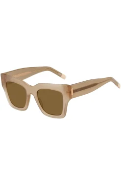 Sonnenbrille aus opalfarbenem Bio-Acetat mit charakteristischen Metalldetails