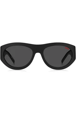 Sonnenbrille aus schwarzem Acetat mit 3D-Monogramm