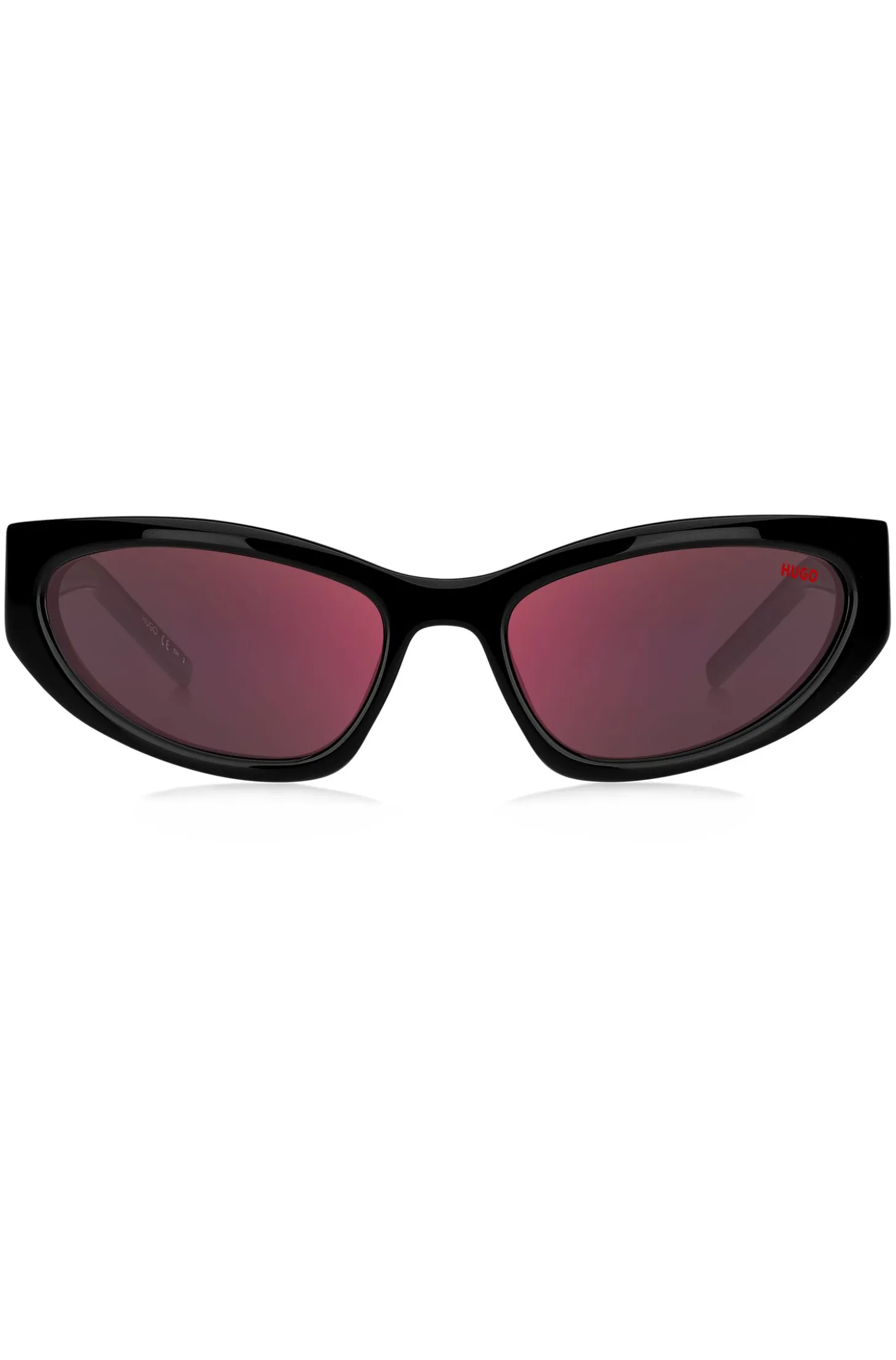 Sonnenbrille aus schwarzem Acetat mit 3D-Monogramm