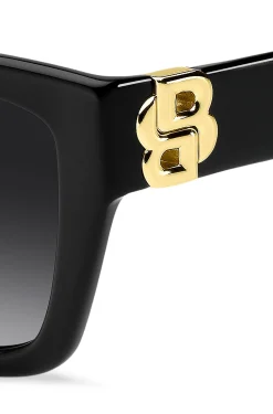 Sonnenbrille aus schwarzem Acetat mit Double-B-Monogramm