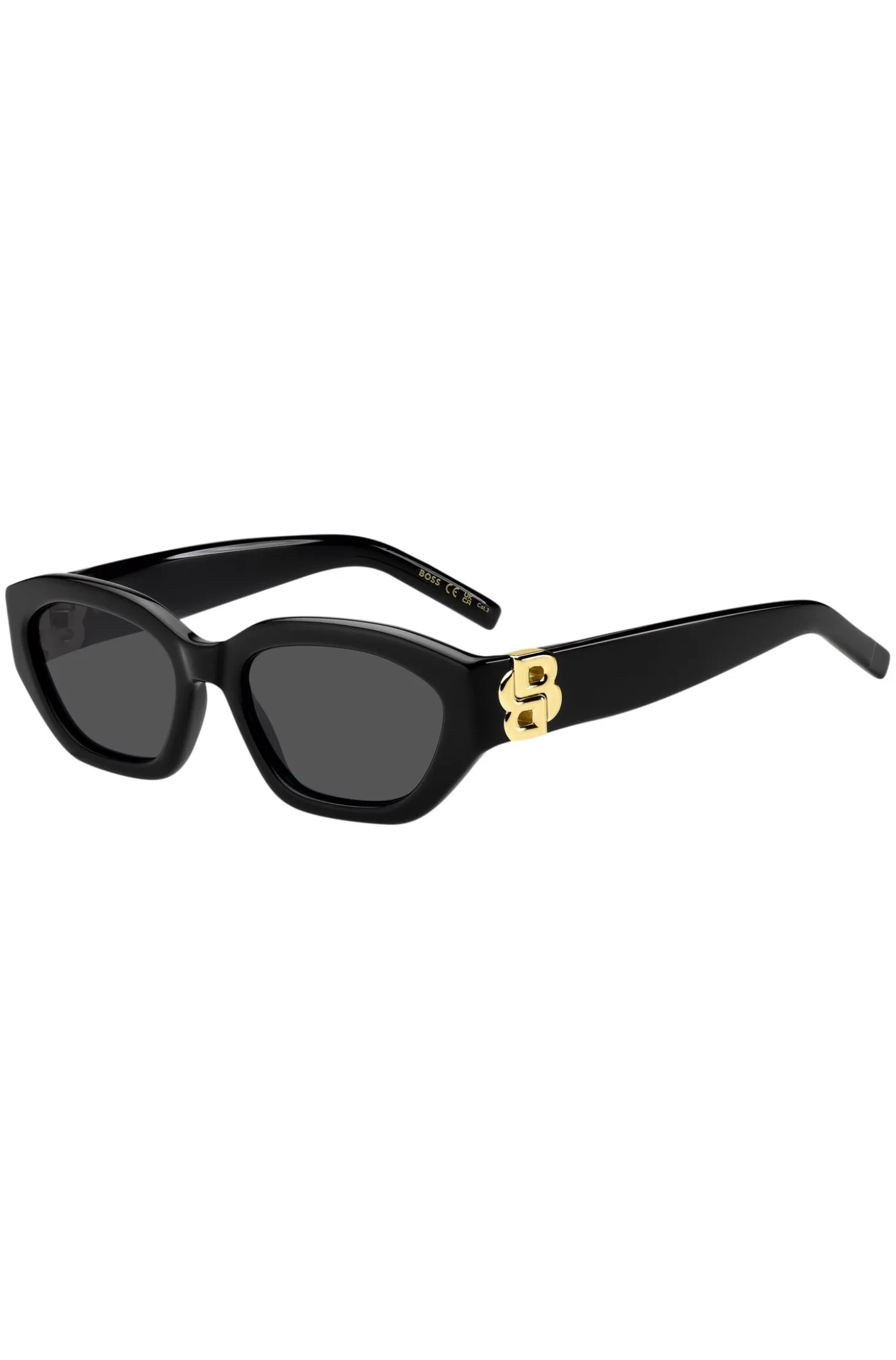 Sonnenbrille aus schwarzem Acetat mit Double-B-Monogramm