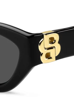 Sonnenbrille aus schwarzem Acetat mit Double-B-Monogramm