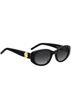 Sonnenbrille aus schwarzem Acetat mit Double-B-Monogramm
