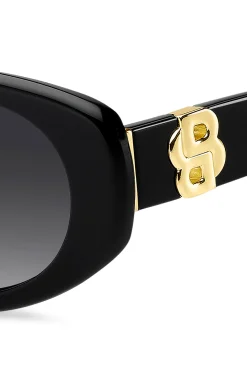 Sonnenbrille aus schwarzem Acetat mit Double-B-Monogramm