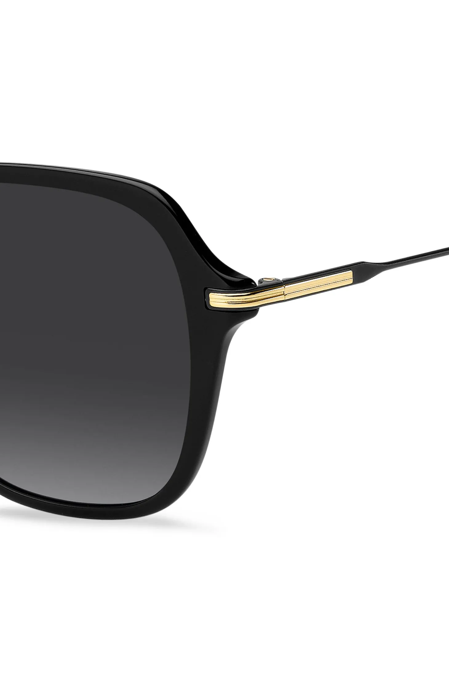 Sonnenbrille aus schwarzem Acetat mit Metallbügeln
