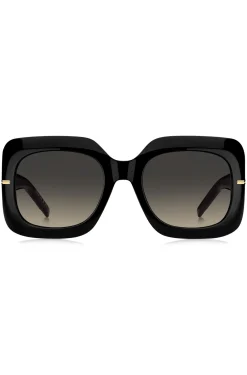Sonnenbrille aus schwarzem Acetat mit Monogramm-Bügeln