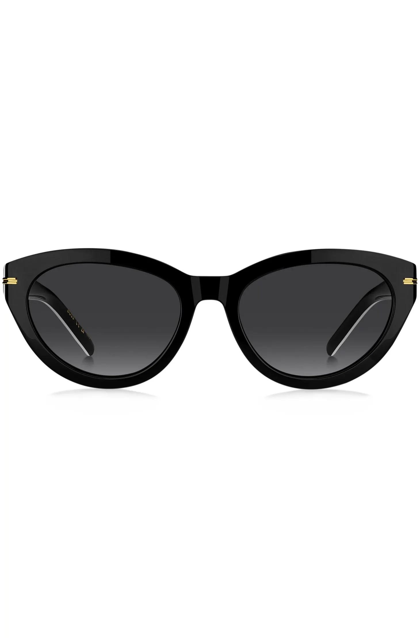 Sonnenbrille aus schwarzem Acetat mit goldfarbenen Details