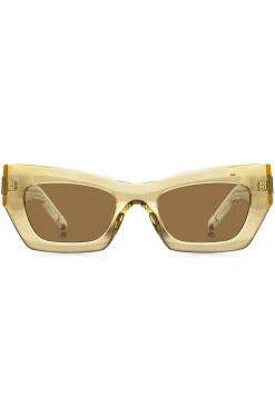 Sonnenbrille aus transparentem Acetat mit charakteristischen Metalldetails