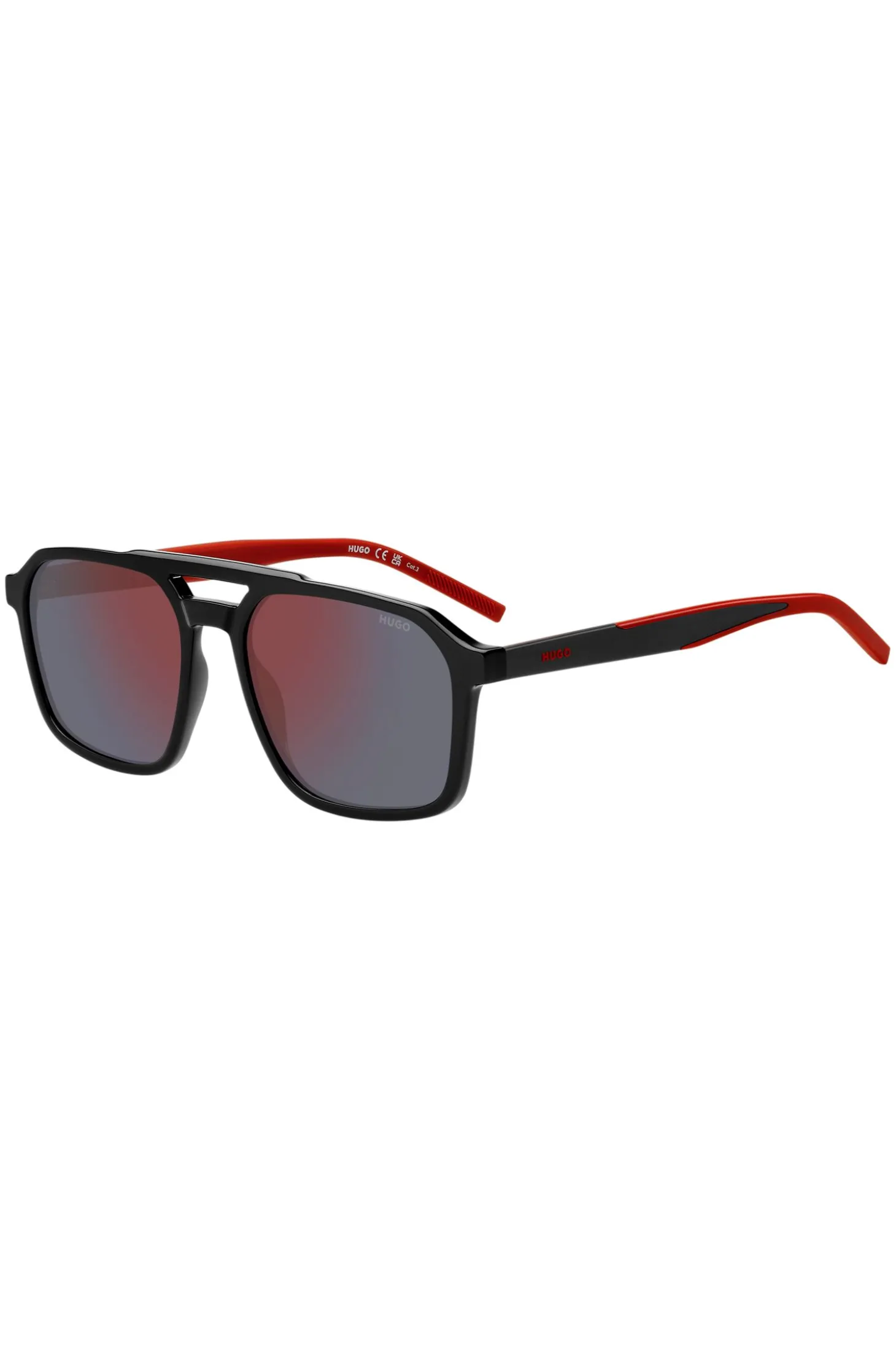 Sonnenbrille mit Doppelsteg und zweifarbigen Bügeln