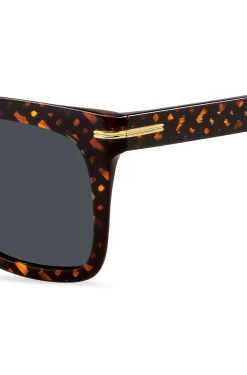 Sonnenbrille mit goldfarbenen Metalldetails und Monogramm-Muster